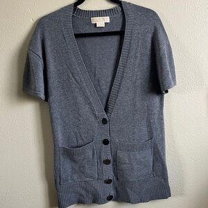 MICHAEL Michael Kors Gray Button-Up Cardigan